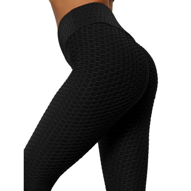 Tummy Control Stretchy Textured Scrunched Booty Yoga Pants SHAPEVIVA Women Bubble Butt Workout Leggings 